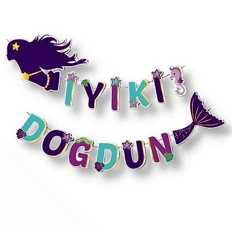 3D KALOGRAFİ DENİZ KIZI İYİ DOĞDUN UZAR YAZI