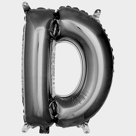 D- HARF 16 İNC GÜMÜŞ RENK BALON 36 CM