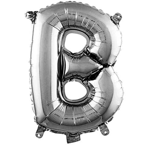 B- HARF 16 İNC GÜMÜŞ RENK BALON 36 CM