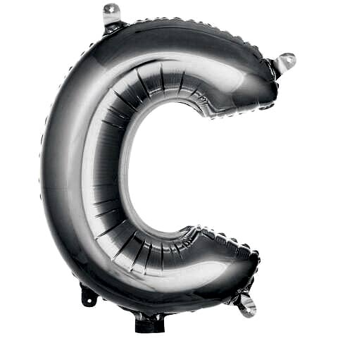 C- HARF 16 İNC GÜMÜŞ RENK BALON 36 CM