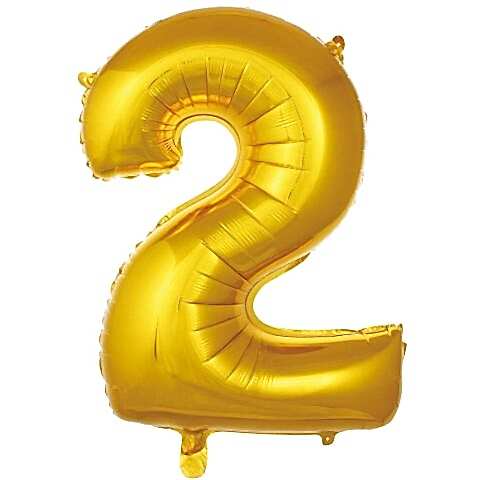 2- RAKAM 16 İNC GOLD RENK BALON 36 CM