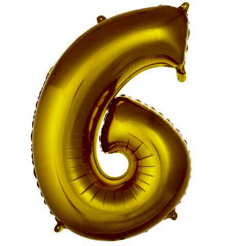 6- RAKAM 16 İNC GOLD RENK BALON 36 CM