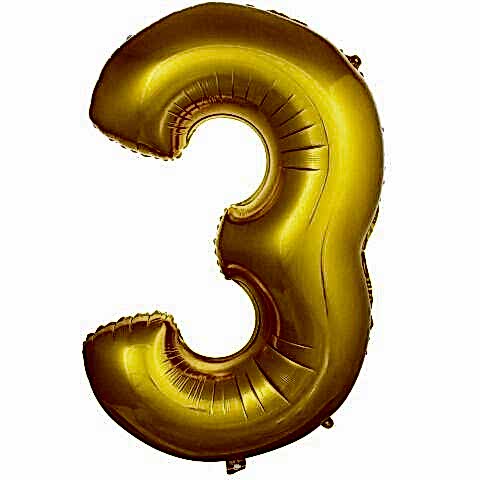 3- RAKAM 16 İNC GOLD RENK BALON 36 CM