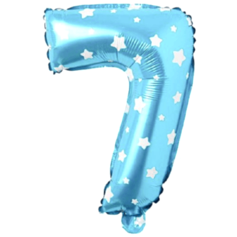 7- RAKAM 16 İNC MAVİ RENK BALON 36 CM