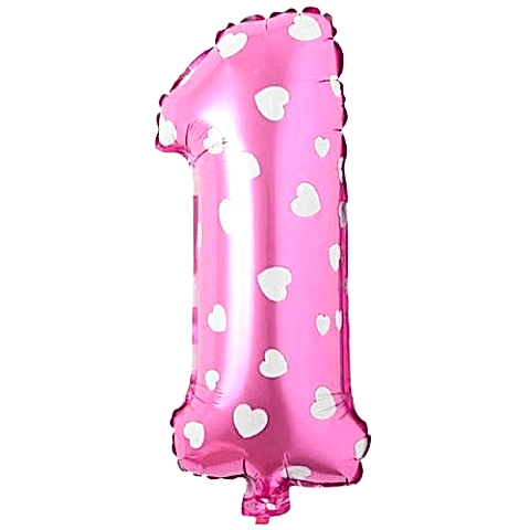 1- RAKAM 16 İNC PEMBE RENK BALON 36 CM