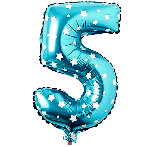 5- RAKAM 16 İNC MAVİ RENK BALON 36 CM