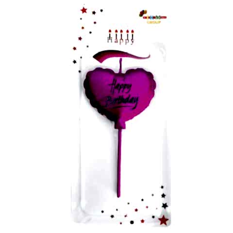 HAPPY BİRTHDAY KALP PEMBE MUM PK:12 KL:480
