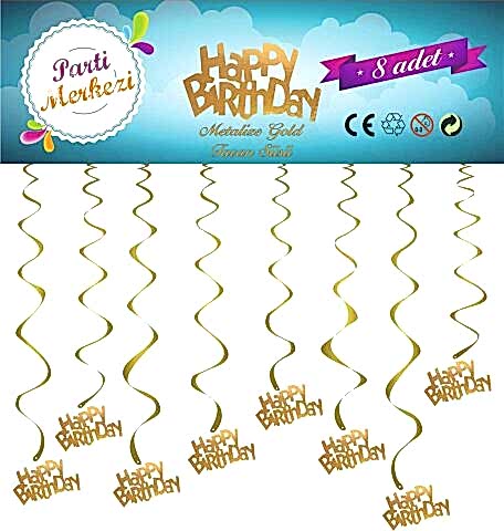 METALİZE GOLD HAPPY BİRTHDAY TAVAN SÜSÜ