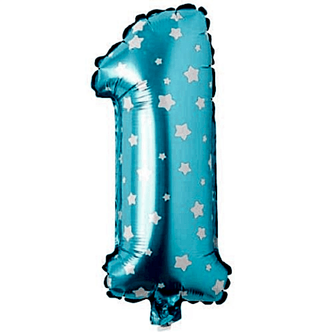 1- RAKAM 16 İNC MAVİ RENK BALON 36 CM