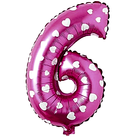 6- RAKAM 16 İNC PEMBE RENK BALON 36 CM