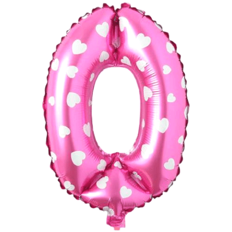 0- RAKAM 16 İNC PEMBE RENK BALON 36 CM