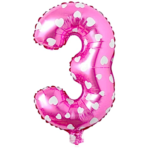 3- RAKAM 16 İNC PEMBE RENK BALON 36 CM