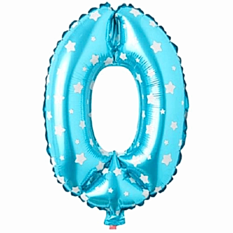 0- RAKAM 16 İNC MAVİ RENK BALON 36 CM