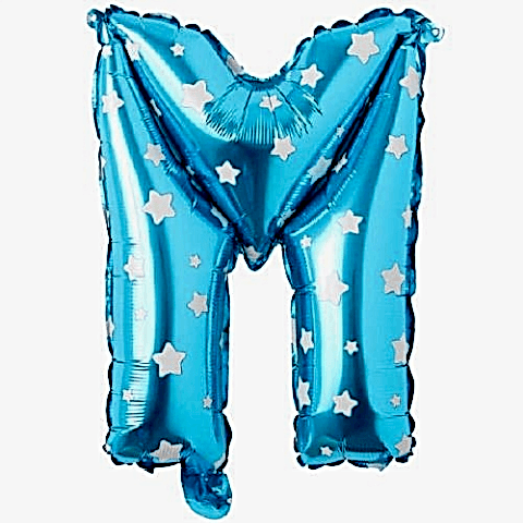 M- HARF 16 İNC MAVİ RENK BALON 36 CM