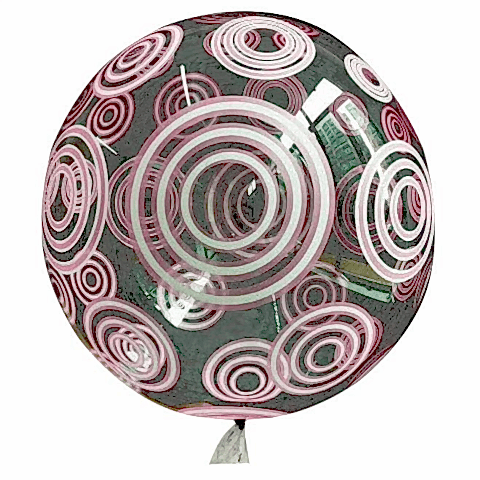 20 İNÇ YUVARLAK ÇİZGİLER BASKILI ŞEFFAF BOBO BALON