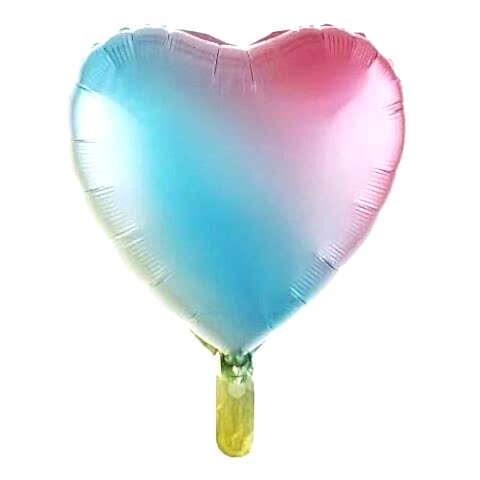 18 İNC KALP GÖKKUŞAĞI RENK FOLYO BALON