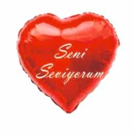 18 İNC KALP SENİ SEVİYORUM KIRMIZI RENK FOLYO BALON