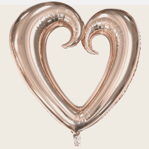 ORTASI BOŞ KALP ROSEGOLD FOLYO BALON 100 CM