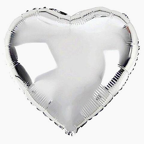 24 İNC KALP GÜMÜŞ RENK FOLYO BALON