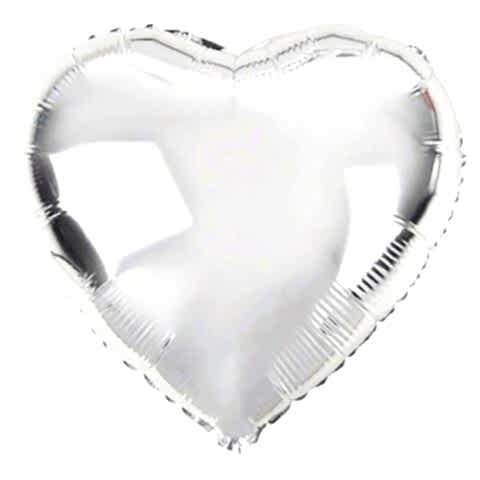 24 İNC KALP GÜMÜŞ RENK FOLYO BALON