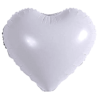 18 İNC KALP BEYAZ RENK FOLYO BALON