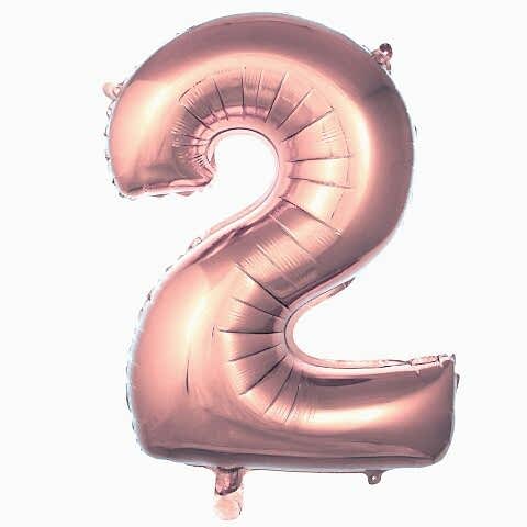 2- RAKAM 40 İNC ROSEGOLD RENK BALON 100 CM