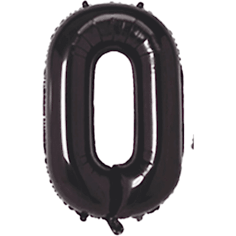 0- RAKAM 40 İNC SİYAH RENK BALON 100 CM