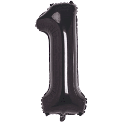 1- RAKAM 40 İNC SİYAH RENK BALON 100 CM