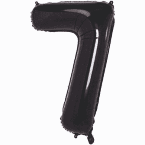 7- RAKAM 40 İNC SİYAH RENK BALON 100 CM