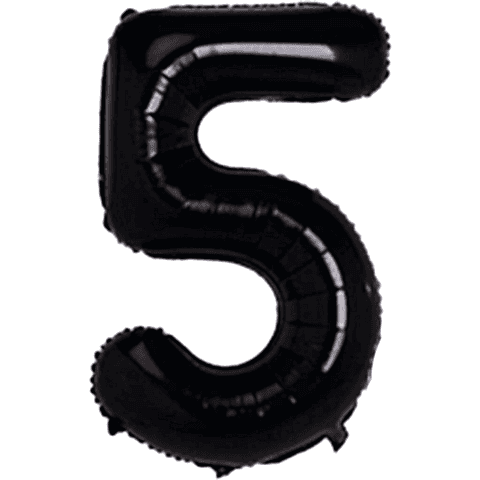 5- RAKAM 40 İNC SİYAH RENK BALON 100 CM