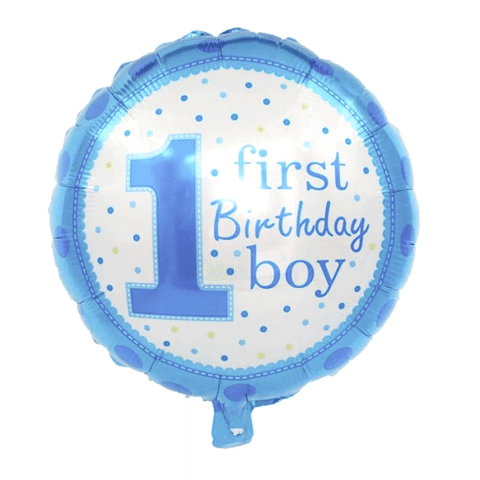 18 İNC YUVARLAK 1 YAŞ MAVİ FOLYO BALON  43*43