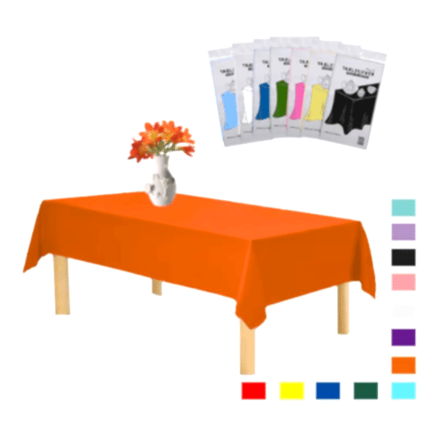 PLASTİK TURUNCU MASA ÖRTÜSÜ 120*180cm