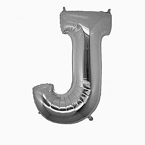 J- HARF 16 İNC GÜMÜŞ RENK BALON  36 CM