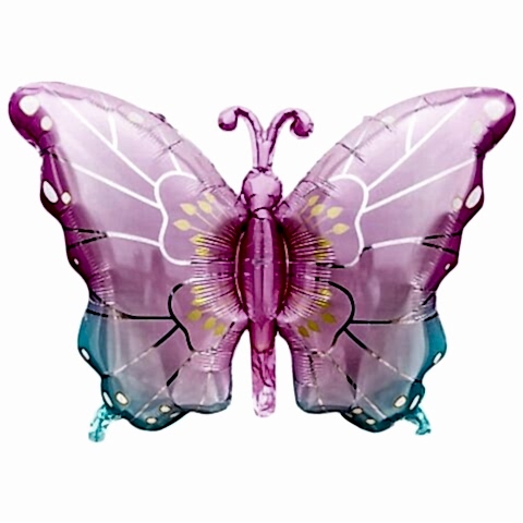 KELEBEK PEMBE-MAVİ FOLYO BALON 79*52,5