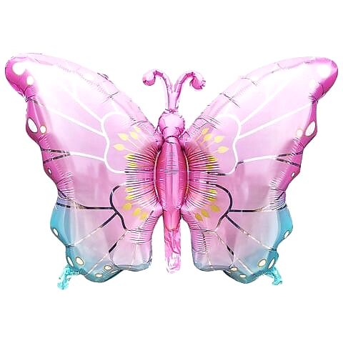 KELEBEK PEMBE-MAVİ FOLYO BALON 79*52,5