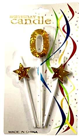 ÇUBUKLU YILDIZLI 0 RAKAM GOLD MUM PK:12