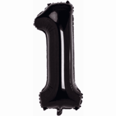 1- RAKAM 34 İNC SİYAH RENK BALON 76 CM