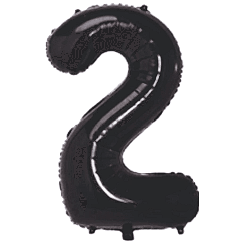2- RAKAM 34 İNC SİYAH RENK BALON 76 CM