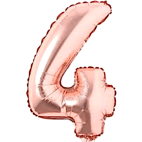 4- RAKAM 34 İNC ROSEGOLD RENK BALON 76 CM