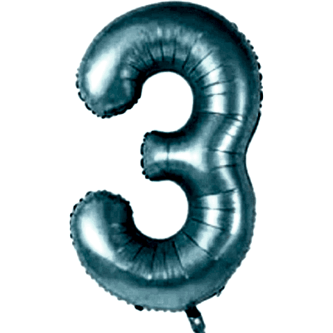 3- RAKAM 34 İNC MAVİ RENK BALON 76 CM