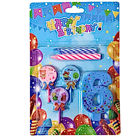 AYICIKLI MAVİ 6 RAKAM MUM