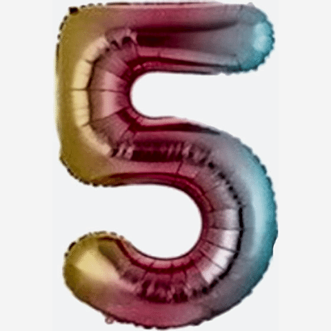 5- RAKAM 34 İNC GÖKKUŞAĞI RENK BALON 76 CM