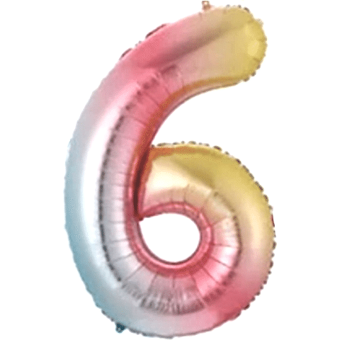 6- RAKAM 34 İNC GÖKKUŞAĞI RENK BALON 76 CM