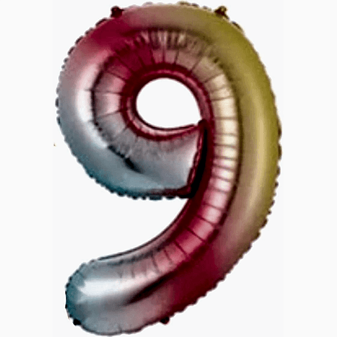 9- RAKAM 34 İNC GÖKKUŞAĞI RENK BALON 76 CM