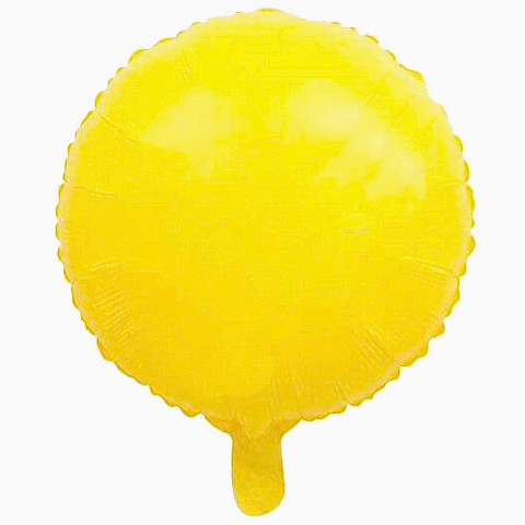 18 İNC YUVARLAK MAKARON SARI FOLYO BALON  43*43