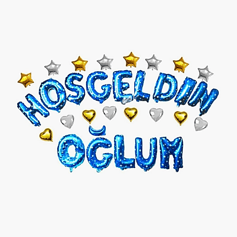 KALPLİ HOŞGELDİN OĞLUM MAVİ SET BALON