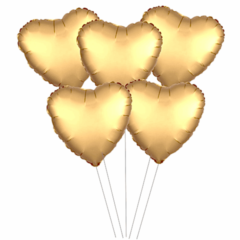 5 Lİ 15 İNÇ KALP GOLD FOLYO BALON