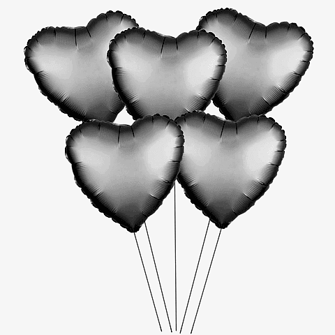 5 Lİ 15 İNÇ KALP GÜMÜŞ FOLYO BALON