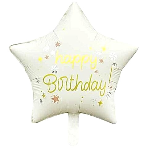 18 İNC YILDIZ HAPPY BİRTHDAY KREM FOLYO BALON  47*47