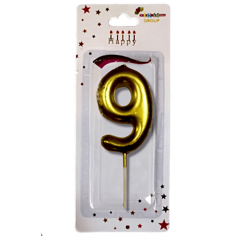 ORTA BOY 9 RAKAM GOLD MUM 10CM PK:24 KL:600